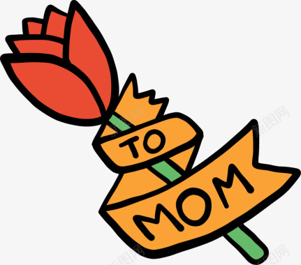 母亲节快乐简约图标花朵给妈妈礼图标