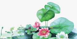 中国风卡通手绘夏季挂画素材