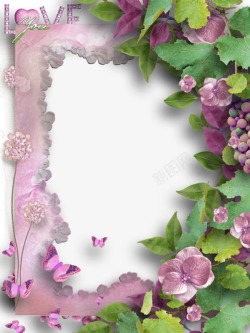 粉色鲜花背景边框素材