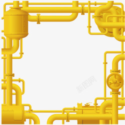 黄色工业管道矢量图素材