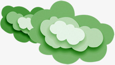 绿色手绘海报云彩素材