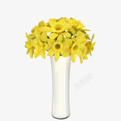 黄色高瓶鲜花束素材