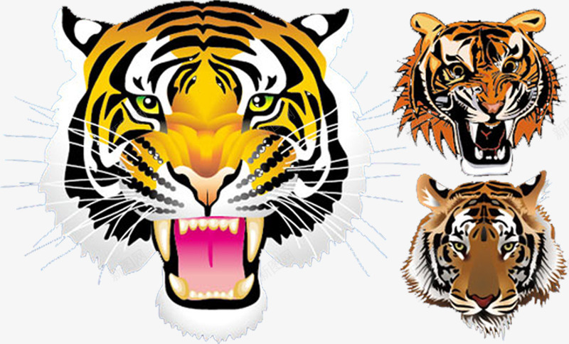 威风老虎头矢量图ai免抠素材_88icon https://88icon.com EPS格式矢量素材 凶猛 威风老虎 手绘写实风格 矢量图