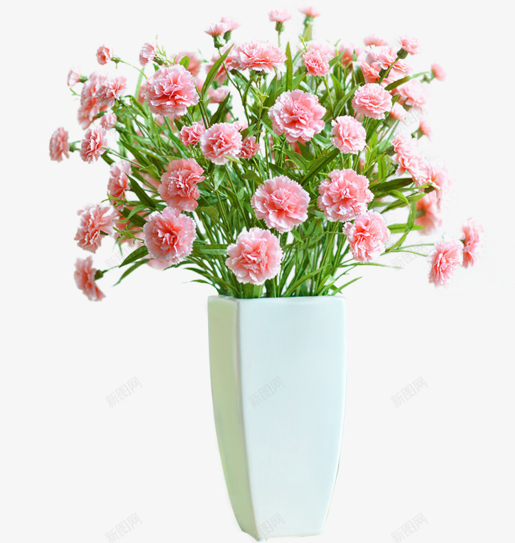 满满一花瓶的鲜花png免抠素材_88icon https://88icon.com 植物 生机 白瓷花瓶 粉色 花朵