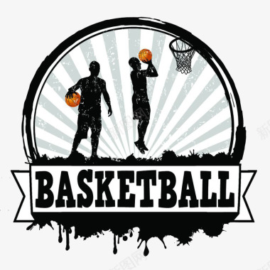 篮球标志黑白简约体育篮球图标图标