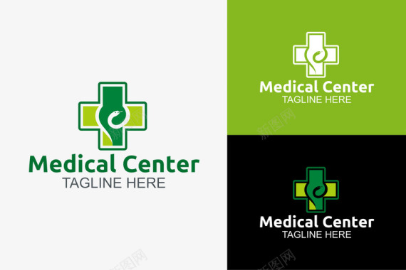十字形的绿色logo矢量图图标图标