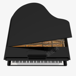 手绘黑色大钢琴素材