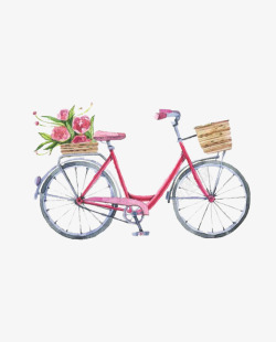 有花篮的自行车载着花篮的自行车高清图片