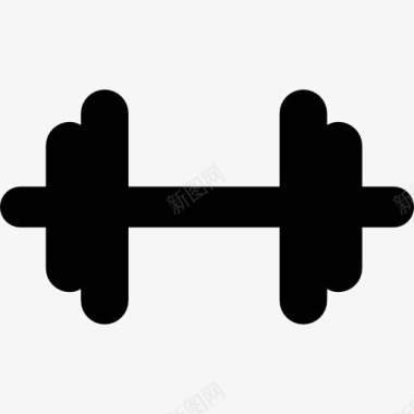 健身工具健身哑铃黑色剪影图标图标