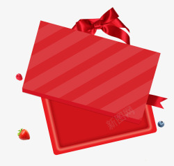 红色礼物盒装饰图案素材