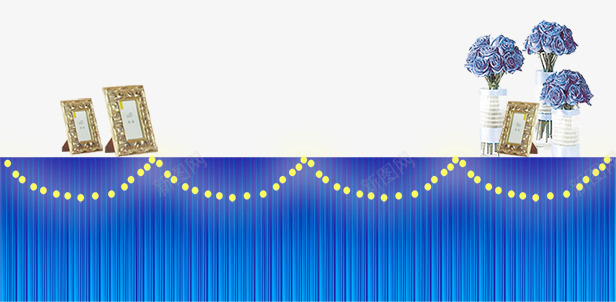 签到蓝色靓丽柜台png免抠素材_88icon https://88icon.com 相册 蓝色桌布 装饰图案 鲜花