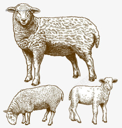 手绘牧羊人草原生活高清图片