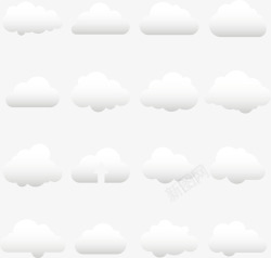 16款白色云朵矢量图素材