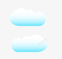 淡蓝色两朵云彩图案素材