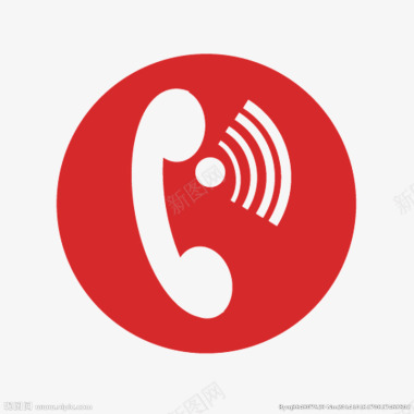 手机红色电话符号图标图标