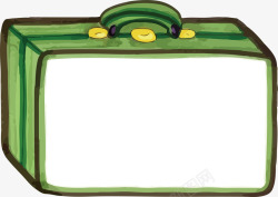 绿色旅行箱长框标题栏素材