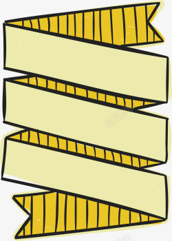 黄色螺旋彩带标题框素材