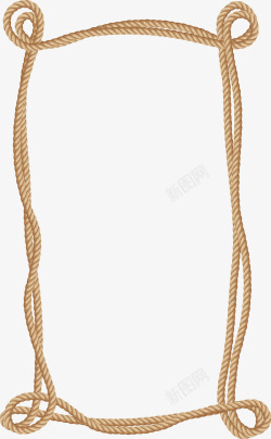 粗绳黄色编织麻绳框架高清图片
