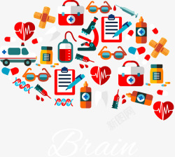 大脑形状大脑形状医疗用品矢量图高清图片