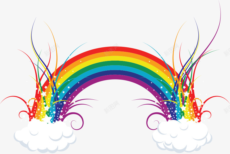 创意彩虹和云朵矢量图ai免抠素材_88icon https://88icon.com 云朵 创意 彩色 彩虹 矢量图