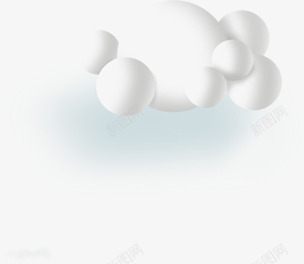 白色手绘卡通圆形图标云彩效果图标