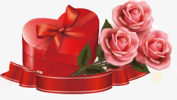 精致玫瑰礼物盒矢量图素材