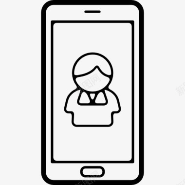 手机效果图用户或联系人的象征在手机屏幕图标图标