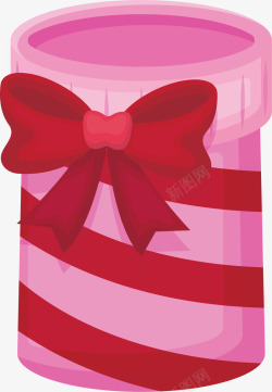 粉红色圆柱情人节礼物矢量图素材