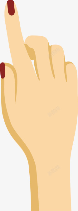 美丽的手指涂红色指甲油的手指矢量图高清图片