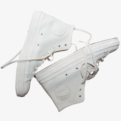 蒸汽波风格白色鞋子素材