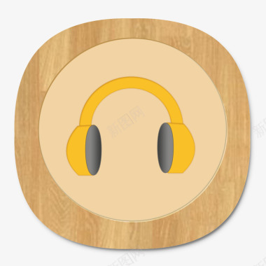qq音乐应用图标设计木质手机APP音乐图标图标
