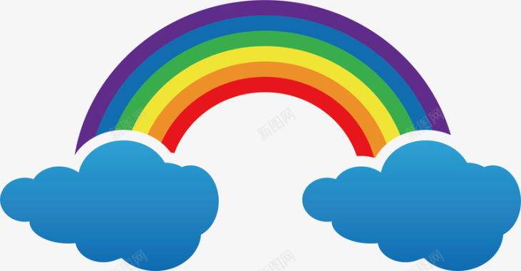 云朵雨后彩虹图标图标
