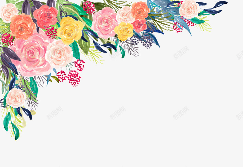 卡通彩绘鲜花边框背景png免抠素材_88icon https://88icon.com 卡通 彩绘 盛开的花朵 背景 边框 鲜花