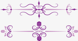 紫色欧式花藤标题框矢量图素材