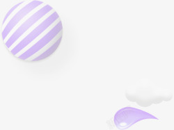 紫色卡通圆球云朵装饰素材