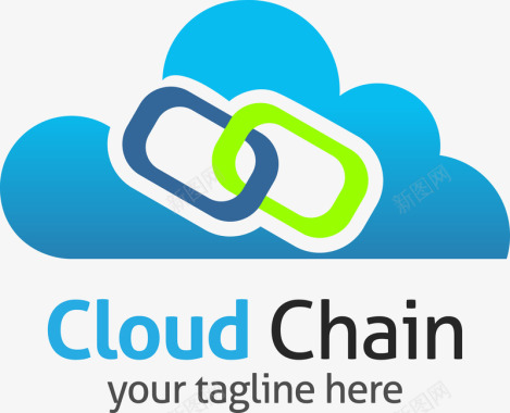 云朵png创意蓝色云朵logo图标图标