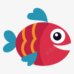 卡通世界海洋日红鱼元素矢量图素材