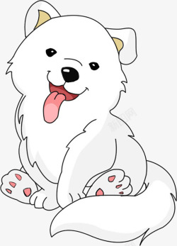 白色狗卡通手绘可爱的小狗高清图片