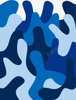 蓝色与橙色海洋纹理蓝色卡通水流高清图片