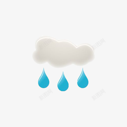 下雨的云png免抠素材_88icon https://88icon.com 一朵云 下雨的云彩 天气 标志 蓝色与白色 雨天 雨滴