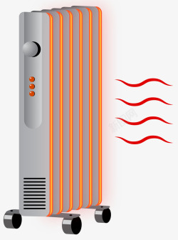 热风卡通电暖器矢量图素材