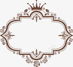 咖啡色皇冠框架素材