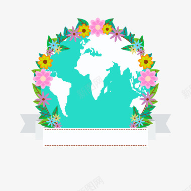 logo设计花环地球图标图标