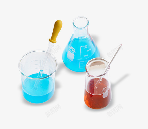 化学实验器具png免抠素材_88icon https://88icon.com 化学实验器具 医疗健康主题元素 吸管 蓝色药水