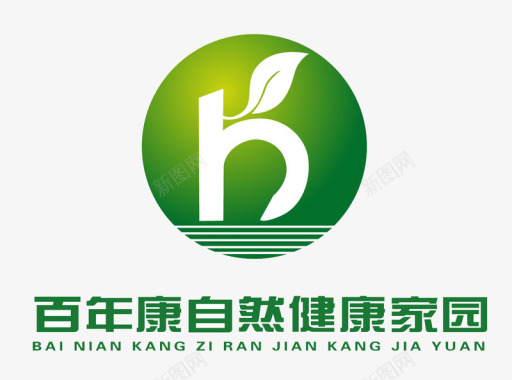 绿色矢量图百年康家园LOGO图标图标