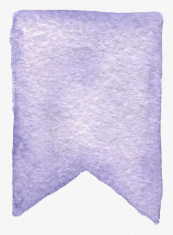 淡紫色旗帜形状水彩墨素材