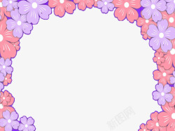 紫色浪漫花环背景素材
