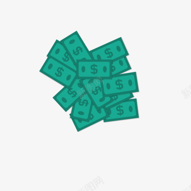 一堆绿色的钱币图标图标