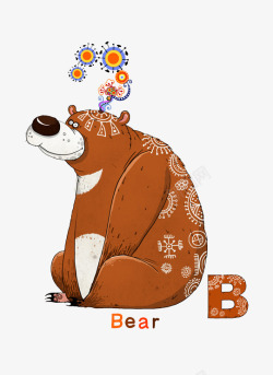 欧美风可爱创意熊插画素材