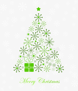 绿色雪花圣诞树矢量图素材